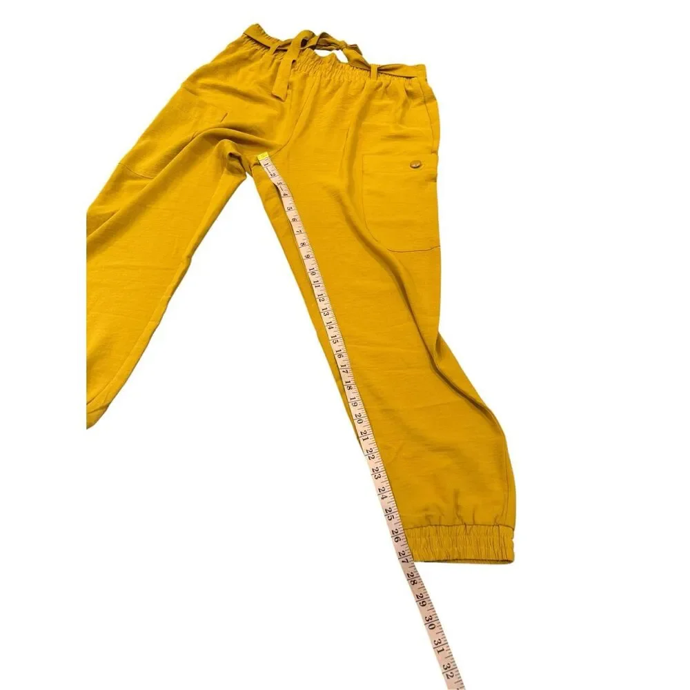 NYCC Womens Pull On Ankle Joggers Golden Yellow Medium - Picture 5 of 6